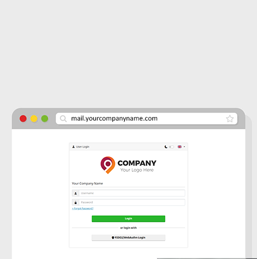 Custom logo integration for branded email hosting